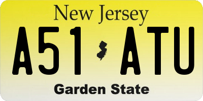 NJ license plate A51ATU