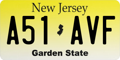 NJ license plate A51AVF