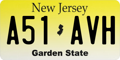 NJ license plate A51AVH