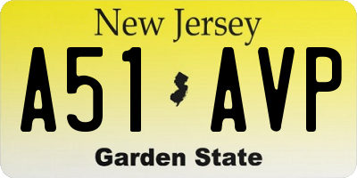 NJ license plate A51AVP