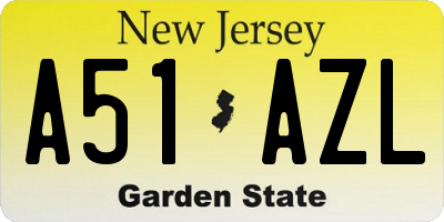NJ license plate A51AZL