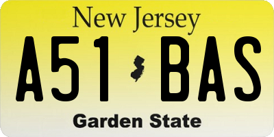 NJ license plate A51BAS