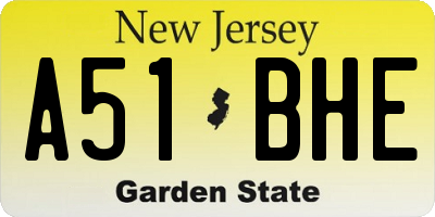 NJ license plate A51BHE