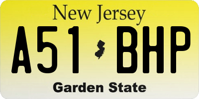 NJ license plate A51BHP