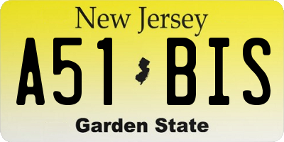 NJ license plate A51BIS