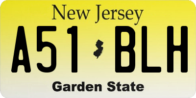 NJ license plate A51BLH