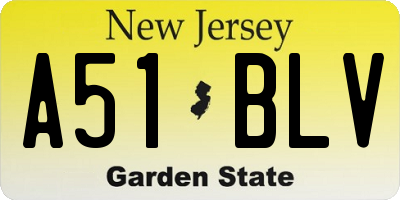 NJ license plate A51BLV