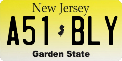 NJ license plate A51BLY