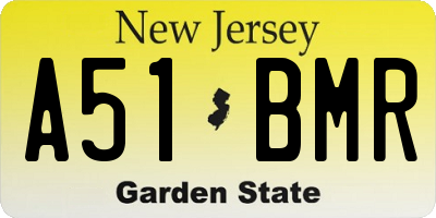 NJ license plate A51BMR