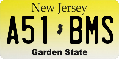 NJ license plate A51BMS