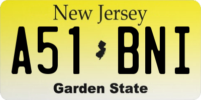 NJ license plate A51BNI