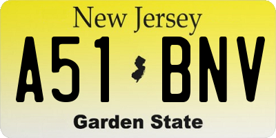 NJ license plate A51BNV