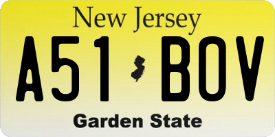 NJ license plate A51BOV