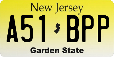 NJ license plate A51BPP