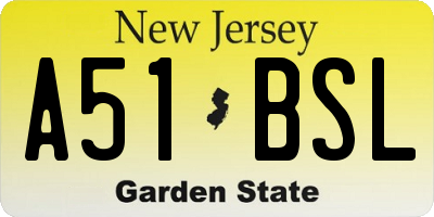 NJ license plate A51BSL