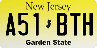 NJ license plate A51BTH