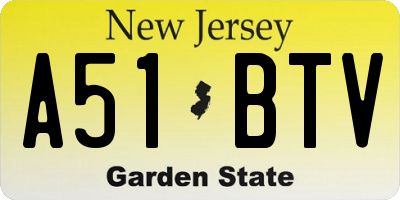 NJ license plate A51BTV