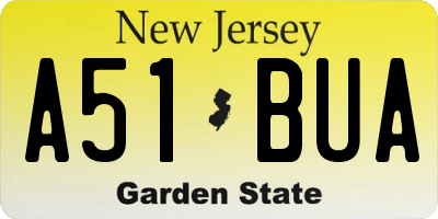 NJ license plate A51BUA