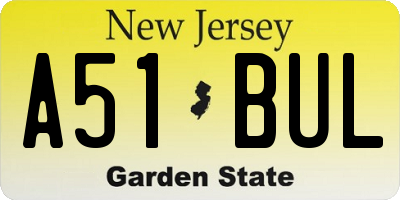 NJ license plate A51BUL