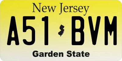 NJ license plate A51BVM