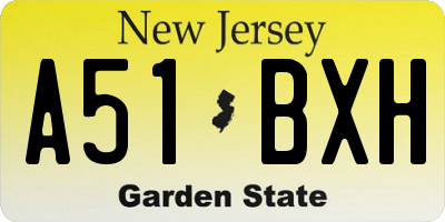 NJ license plate A51BXH