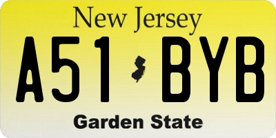 NJ license plate A51BYB