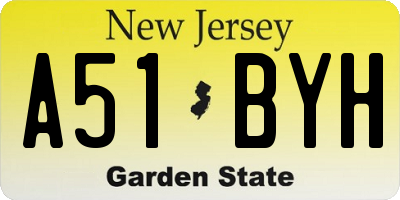 NJ license plate A51BYH