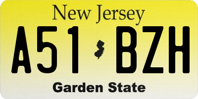 NJ license plate A51BZH