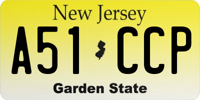 NJ license plate A51CCP
