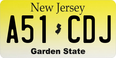 NJ license plate A51CDJ