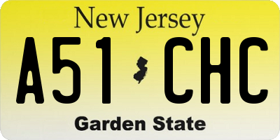 NJ license plate A51CHC