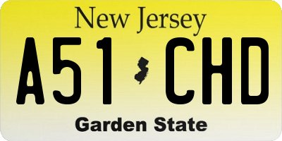 NJ license plate A51CHD