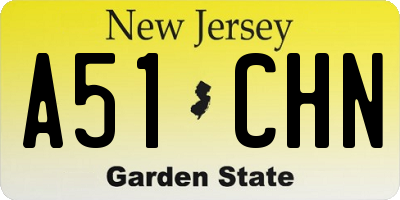 NJ license plate A51CHN