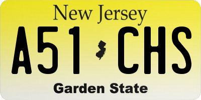 NJ license plate A51CHS