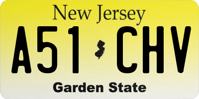 NJ license plate A51CHV