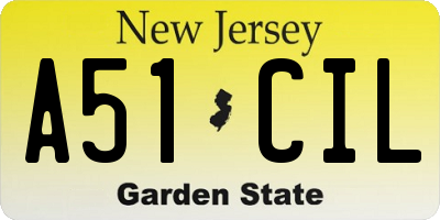 NJ license plate A51CIL