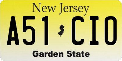 NJ license plate A51CIO
