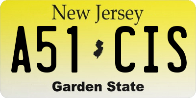 NJ license plate A51CIS