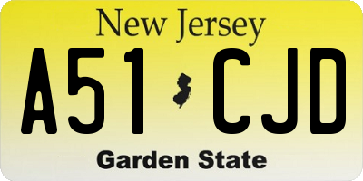 NJ license plate A51CJD