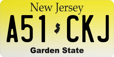 NJ license plate A51CKJ