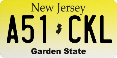 NJ license plate A51CKL