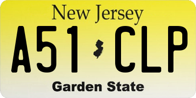 NJ license plate A51CLP