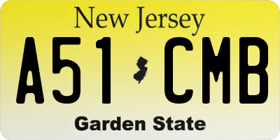 NJ license plate A51CMB