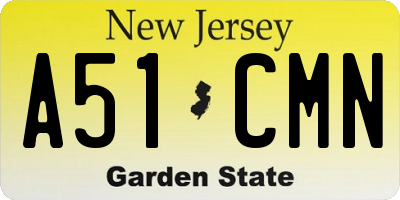 NJ license plate A51CMN