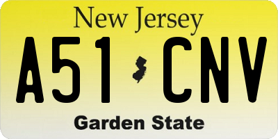 NJ license plate A51CNV