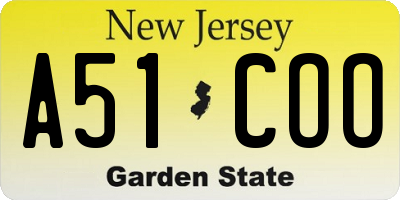 NJ license plate A51COO