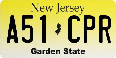 NJ license plate A51CPR