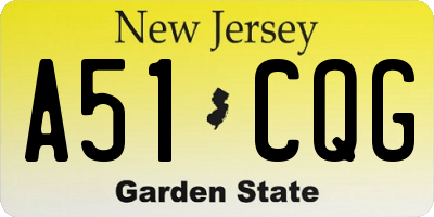 NJ license plate A51CQG