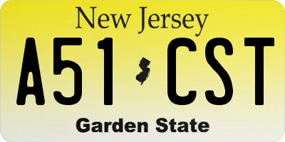NJ license plate A51CST