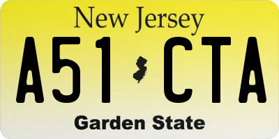 NJ license plate A51CTA